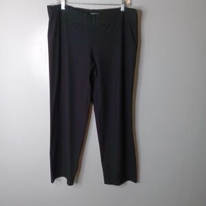 Eileen Fisher Washable Stretch Crepe Pant Women Petite PL Black Pull On Straight